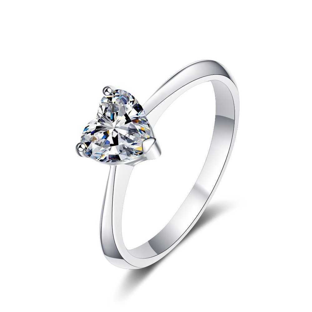 #Certified 2ct. t.w. Moissanite Diamond Heart Engagement Ring NEW - Picture 3 of 9